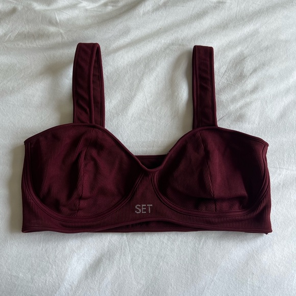 NWOT Set Active Contour Bra in Maroon Bells - Picture 2 of 5